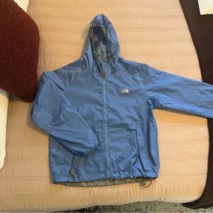 The North Face Sky Blue Hooded Rain Jacket Lightweight Women’s